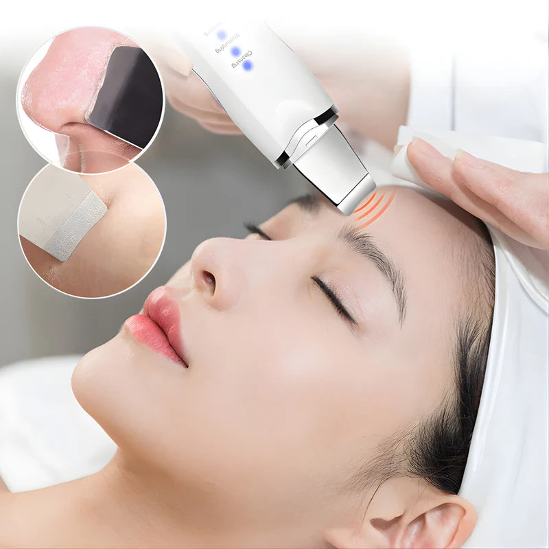 ESPÁTULA LIMPIADOR FACIAL ULTRASÓNICO – Limpieza profunda, poros más finos y piel suave sin irritación